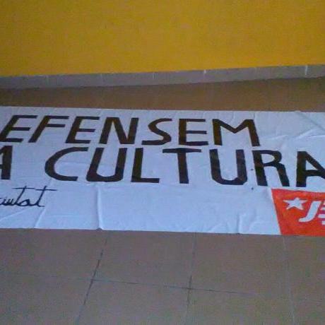 Pancarta amb el lema 